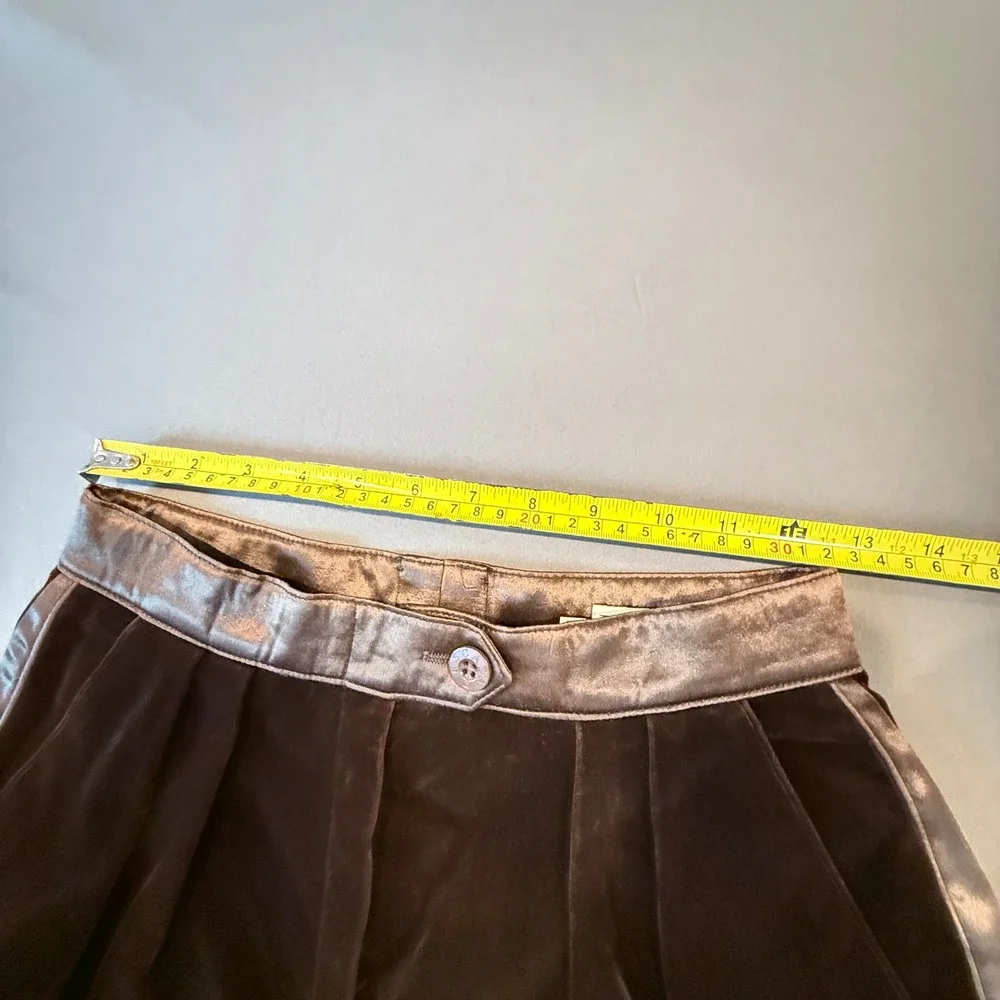 Vintage 1980s Escada by SRB Velvet Trousers Satin Trim (Made in Western Germany)